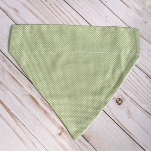 Green polka dot dog bandana
